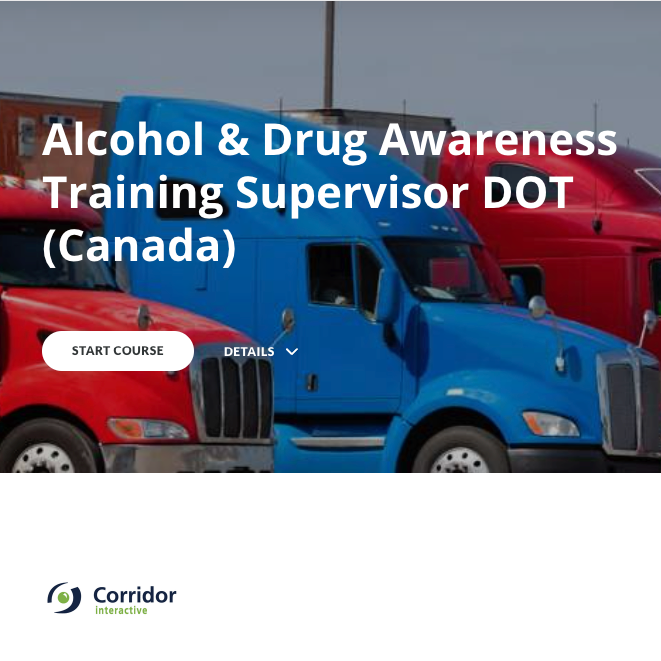 Alcohol & Drug Awareness Training Supervisor DOT (Canada)